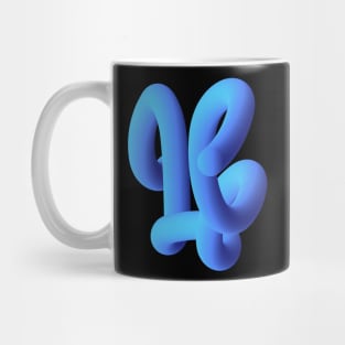 Fluid geometric blue abstract shape worm Mug